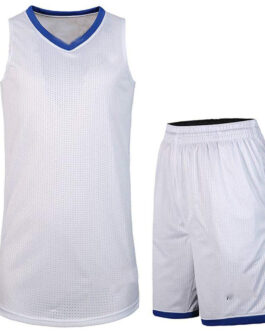 Breathable White Basketball Uniform