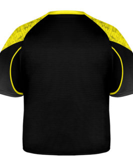 Black & Yelloy Colorblocked Printed Lacrosse Wear Jersey